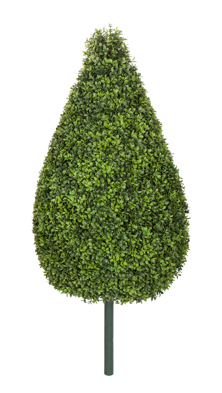 36 inch Polyblend Outdoor Artificial English Boxwood Teardrop Topiary